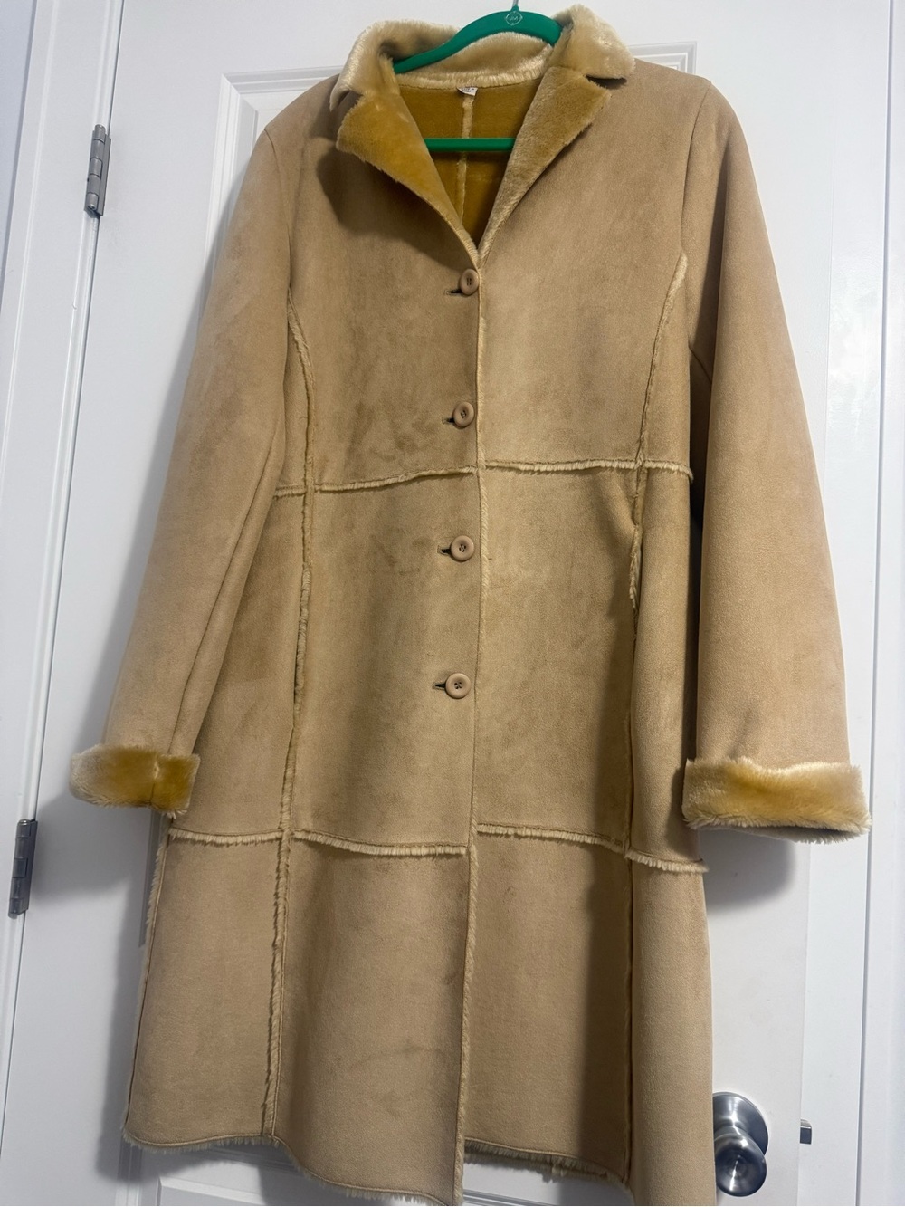 Marvin Richards Tan Shearling Trench Coat